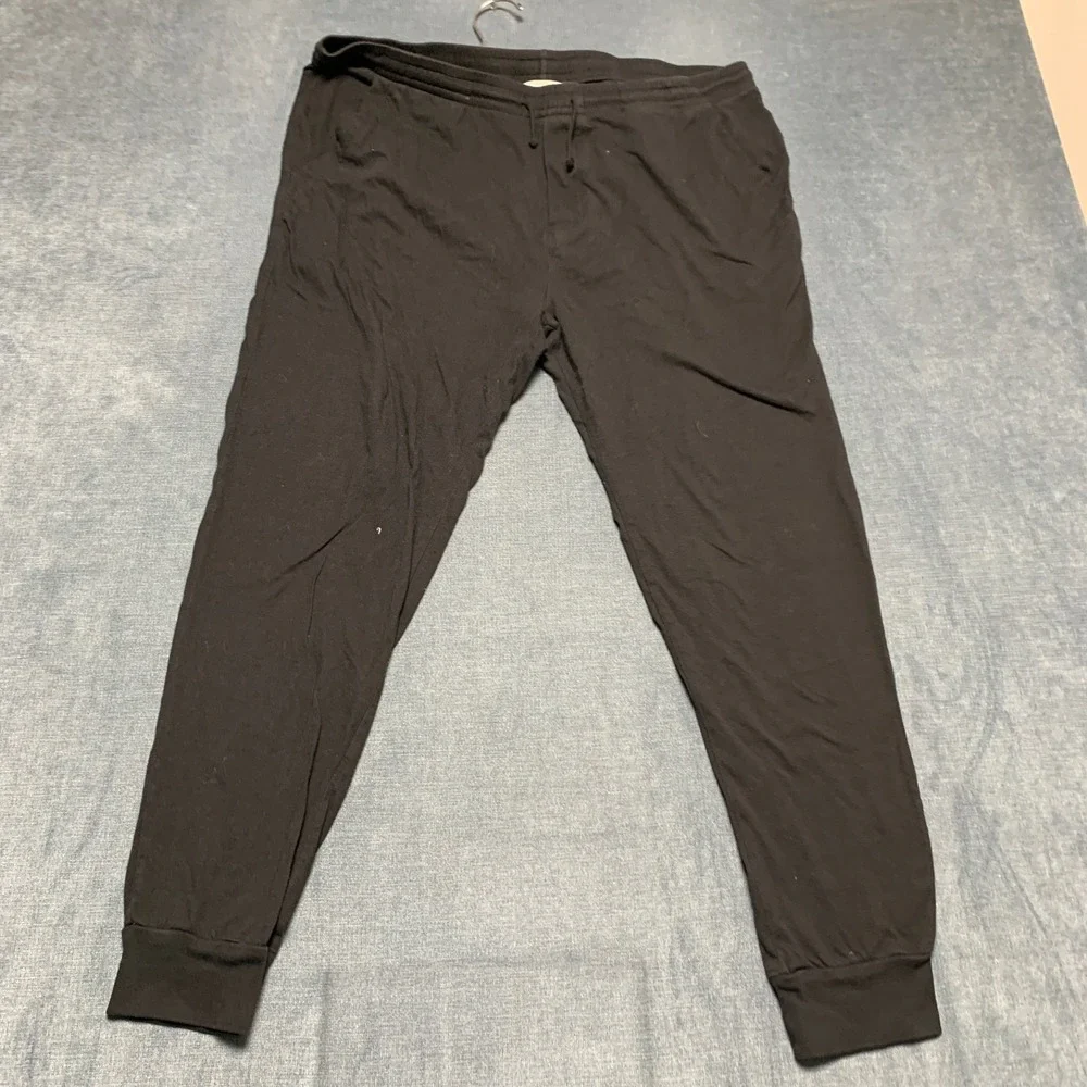 J.Crew Knit Goods Jogger Pants Mens Large Black Gym Slim Fit Drawstring Waist